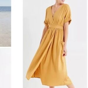 Urban Outfitters Mustard Midi Dress